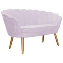 Ver imagem 1 de Namoradeira Decorativa Pétala Suede Rosê Pés Madeira Ms Decor