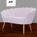 Ver imagem 4 de Namoradeira Decorativa Pétala Suede Rosê Pés Madeira Ms Decor