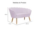 Ver imagem 3 de Namoradeira Decorativa Pétala Suede Rosê Pés Madeira Ms Decor
