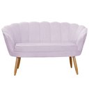 Ver imagem 2 de Namoradeira Decorativa Pétala Suede Rosê Pés Madeira Ms Decor
