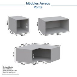 Guarda-roupa Modulado de Canto 12 Peças 16 Portas Jade CabeCasa MadeiraMadeira - 13