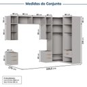 Ver imagem 3 de Guarda-Roupa Planejado de Canto 12 Peças 16 Portas Jade CabeCasa MadeiraOriginals Cinza/Urbano/Avelã