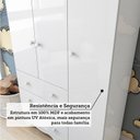 Ver imagem 6 de Quarto Infantil com Guarda-Roupa 3 Portas e Cômoda 1 Porta 100% MDF Mimo Espresso Móveis Branco/Brilho
