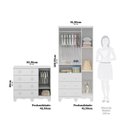 Ver imagem 3 de Quarto Infantil com Guarda-Roupa 3 Portas e Cômoda 1 Porta 100% MDF Mimo Espresso Móveis Branco/Brilho