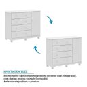Ver imagem 5 de Quarto Infantil com Guarda-Roupa 3 Portas e Cômoda 1 Porta 100% MDF Mimo Espresso Móveis Branco/Brilho
