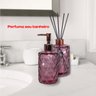 Kit Saboneteira e Aromatizador Difusor de Vidro Lavabo UZ Utilidades Rosa - 330ml - 2