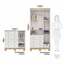Ver imagem 3 de Quarto Infantil com Guarda-Roupa 3 Portas e Cômoda 1 Porta 100% MDF Mimo Espresso Móveis Branco/Brilho/Amêndoa