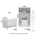 Ver imagem 4 de Quarto de Bebê com Guarda-Roupa 4 Portas e Berço Minicama 100% MDF Nina Espresso Móveis Branco/Brilho
