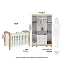 Ver imagem 3 de Quarto de Bebê com Guarda-Roupa 4 Portas e Berço Minicama 100% MDF Nina Espresso Móveis Branco/Brilho/Amêndoa