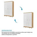 Ver imagem 6 de Quarto de Bebê com Guarda-Roupa 4 Portas e Berço Minicama 100% MDF Nina Espresso Móveis Branco/Brilho/Amêndoa
