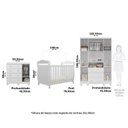 Ver imagem 4 de Quarto de Bebê Completo Berço 3 em 1, Guarda-Roupa 4 Portas e Cômoda 100% MDF Nina Espresso Móveis Branco/Brilho
