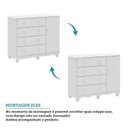 Ver imagem 5 de Quarto Infantil com Guarda-Roupa 4 Portas e Cômoda 1 Porta 100% MDF Mimo Espresso Móveis Branco/Brilho
