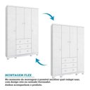 Ver imagem 4 de Quarto Infantil com Guarda-roupa 4 Portas e Cômoda 1 Porta 100% Mdf Mimo Espresso Móveis