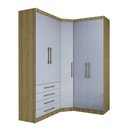 Ver imagem 6 de Guarda Roupa de Canto Paris 5 Portas de Bater 4 Gavetas MDP Avelã Pf-Grey Sky Pf Luciane Móveis