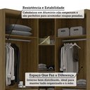 Ver imagem 5 de Guarda Roupa de Canto Paris 5 Portas de Bater 4 Gavetas MDP Avelã Pf-Grey Sky Pf Luciane Móveis