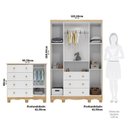 Ver imagem 3 de Quarto Infantil com Guarda-Roupa 4 Portas e Cômoda 1 Porta 100% MDF Mimo Espresso Móveis Branco/Brilho/Amêndoa