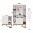 Ver imagem 3 de Quarto Infantil com Guarda-Roupa 4 Portas e Cômoda 1 Porta 100% MDF Mimo Espresso Móveis Branco/Brilho/Amêndoa