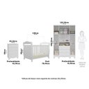 Ver imagem 3 de Quarto de Bebê Completo Berço Minicama Guarda-Roupa 4 Portas e Cômoda 100% MDF Nina Espresso Móveis Branco/Brilho
