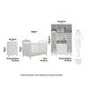 Quarto de Bebê Completo Berço Minicama Guarda-roupa 4 Portas e Cômoda 100% Mdf Nina Espresso Móveis - 3