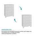 Ver imagem 7 de Quarto de Bebê Completo Berço Minicama Guarda-Roupa 4 Portas e Cômoda 100% MDF Nina Espresso Móveis Branco/Brilho