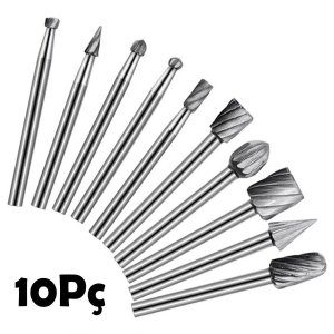 Jogo 10 Fresas Brocas Universal Lorben Rotativa 1/8
