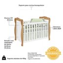 Ver imagem 5 de Quarto de Bebê Completo Berço 3 em 1, Guarda Roupa e Cômoda MDF Nina Espresso Móveis Branco/Amêndoa