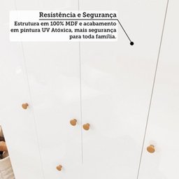 Quarto de Bebê Completo Berço Minicama Guarda-roupa 4 Portas e Cômoda 100% Mdf Nina Espresso Móveis - 9