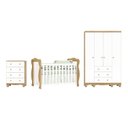 Ver imagem 3 de Quarto de Bebê Completo Berço 3 em 1, Guarda Roupa e Cômoda MDF Nina Espresso Móveis Branco/Amêndoa