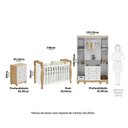 Ver imagem 4 de Quarto de Bebê Completo Berço 3 em 1, Guarda Roupa e Cômoda MDF Nina Espresso Móveis Branco/Amêndoa