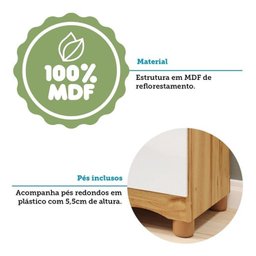 Quarto de Bebê Completo Berço Minicama Guarda-roupa 4 Portas e Cômoda 100% Mdf Nina Espresso Móveis - 14