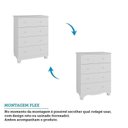 Ver imagem 5 de Quarto Infantil com Guarda-Roupa 4 Portas e Cômoda 4 Gavetas 100% MDF Mimo Espresso Móveis Branco/Br