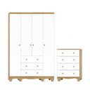 Ver imagem 2 de Quarto Infantil com Guarda-Roupa 4 Portas e Cômoda 4 Gavetas 100% MDF Mimo Espresso Móveis Branco/Br