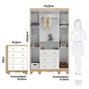 Ver imagem 3 de Quarto Infantil com Guarda-Roupa 4 Portas e Cômoda 4 Gavetas 100% MDF Mimo Espresso Móveis Branco/Br