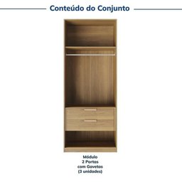 Guarda-roupa Modulado 3 Peças 6 Portas Jade CabeCasa MadeiraMadeira - 4