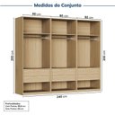 Ver imagem 3 de Guarda-roupa Modulado 3 Peças 6 Portas Jade CabeCasa MadeiraOriginals