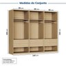 Guarda-roupa Modulado 3 Peças 6 Portas Jade CabeCasa MadeiraOriginals - 3