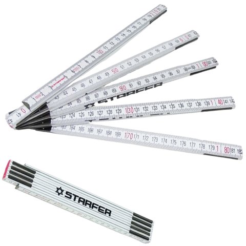 Metro Régua Dobrável em Madeira com Escala Métrica 2 Metros - Starfer