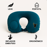 Travesseiro Almofada Pescoço Inflável  Cervical Ergonômico Carro Ônibus Avião Cor Verde - 3