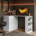 Ver imagem 2 de Cômoda com Mesa Giratória Gamer para Escritório Mdf: Branco