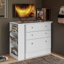 Ver imagem 1 de Cômoda com Mesa Giratória Gamer para Escritório Mdf: Branco