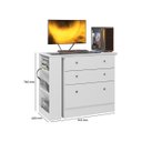 Ver imagem 4 de Cômoda com Mesa Giratória Gamer para Escritório Mdf: Branco