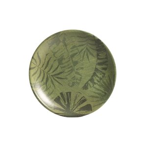 Conjunto com 6 Pratos de Sobremesa Coup Palm Tree Olive 21 Cm Alleanza Cerâmica