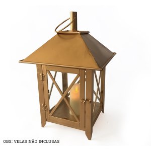 Lanterna Artesanal Iluminação Bom Preço Direto da Fábrica - Dourado