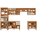 Ver imagem 5 de Cozinha Modulada 6 Peças 14 Portas 2 Gavetas Nicho para Forno Nápoles Itatiaia Branco/Cinamomo/Off White
