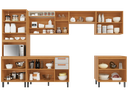 Ver imagem 5 de Cozinha Modulada 6 Peças 14 Portas 2 Gavetas Nicho para Forno Nápoles Itatiaia Branco/Cinamomo/Off White