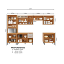 Ver imagem 4 de Cozinha Modulada 6 Peças 14 Portas 2 Gavetas Nicho para Forno Nápoles Itatiaia Branco/Cinamomo/Off White