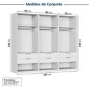 Ver imagem 3 de Guarda-Roupa Planejado 3 Peças 6 Portas Jade CabeCasa MadeiraOriginals Branco/Fosco/Avelã