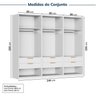 Guarda-roupa Modulado 3 Peças 6 Portas Jade CabeCasa MadeiraOriginals - 3