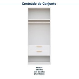 Guarda-roupa Modulado 3 Peças 6 Portas Jade CabeCasa MadeiraMadeira - 4