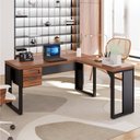 Ver imagem 1 de Escrivaninha Mesa Escritório Diretor em L com Gaveteiro Suspenso Espresso Móveis